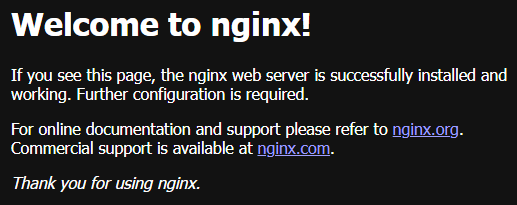 Nginx welcome page